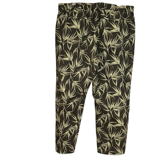 Lands' End Womens Olive Green Leaf Tropical Mid-Rise Chino Pants Ladies Size 16 - Picture 2 of 15